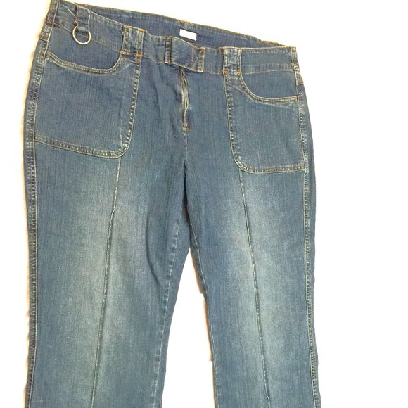 🌼 ROUTE JEANS WOMENS CAPRIS PANTS WAIST 39 IN 🌼 - Picture 1 of 5